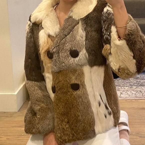 RESELL FROM DEPOP: VINTAGE RABBIT FUR COAT - Picture 1 of 3